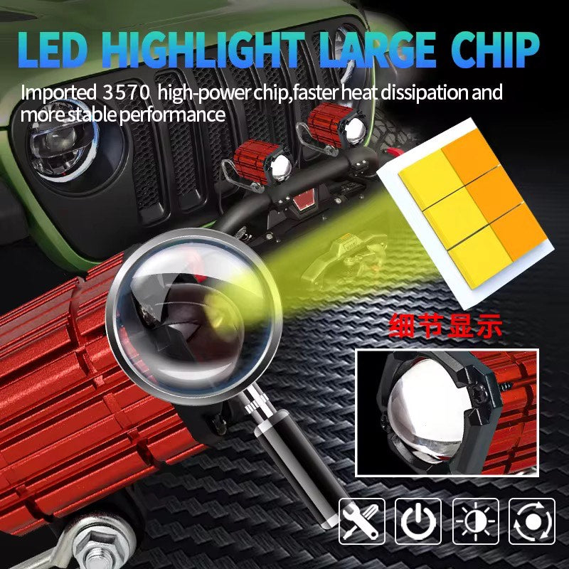 Dual color Projector lens | Led Spotlight for all bikes (Pack of 2)