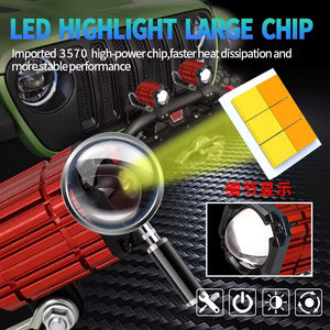 Dual color Projector lens | Led Spotlight for all bikes (Pack of 2)