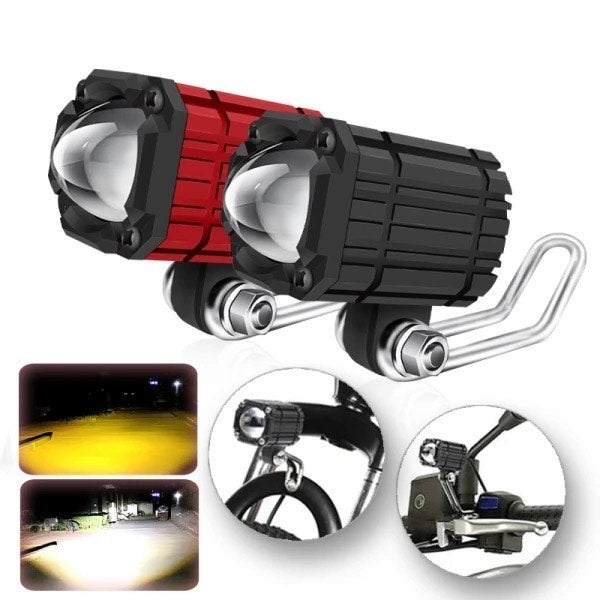 Dual color Projector lens | Led Spotlight for all bikes (Pack of 2)