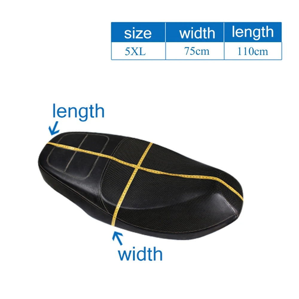 3D Black Motorcycle Electric Bike Mesh Net Seat Cover Breathable Protector